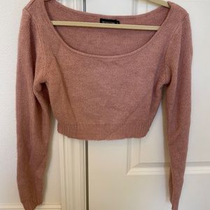Off-the-Shoulder Cropped Sweater